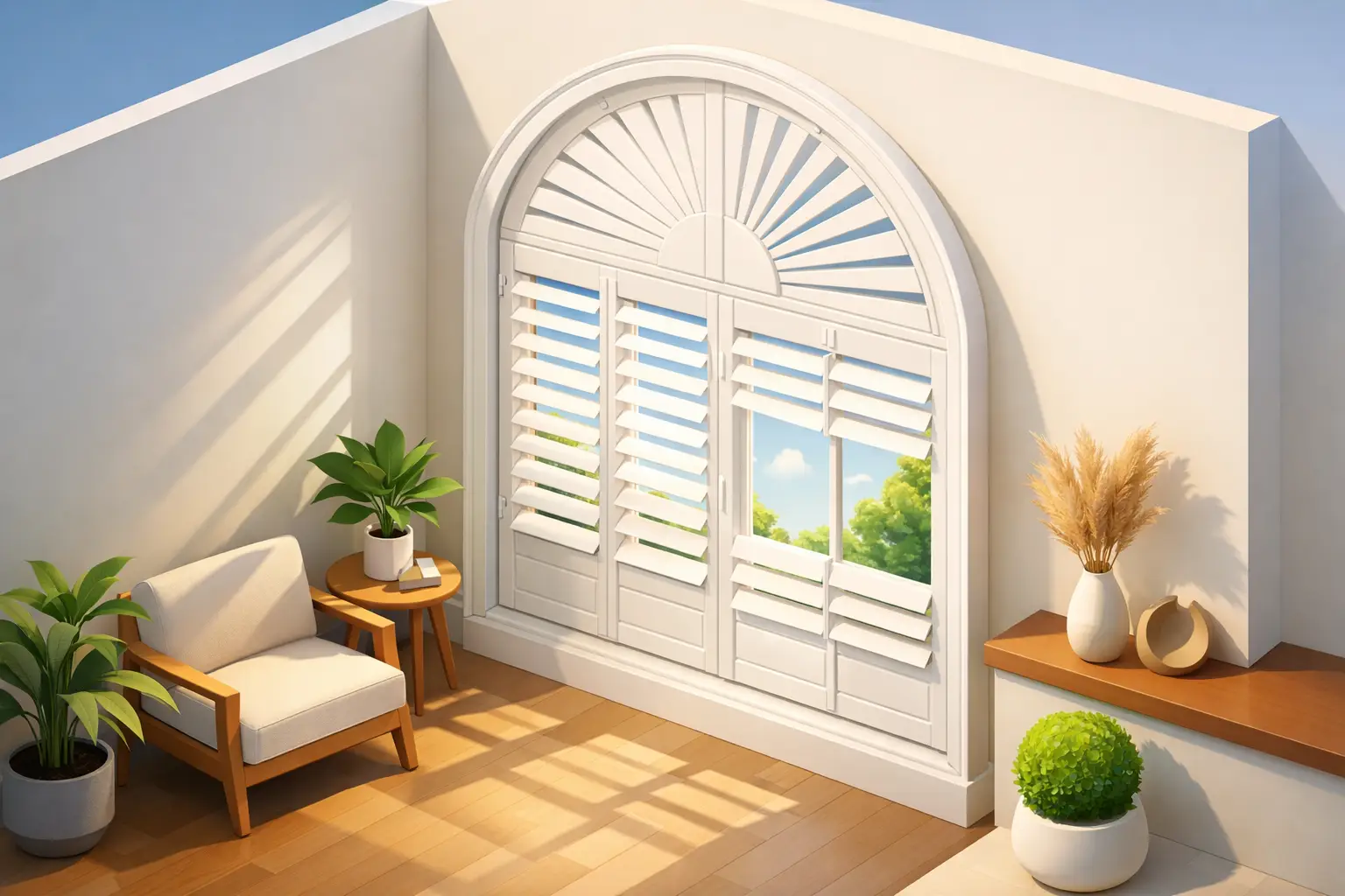 Plantation Shutters for Arched Windows