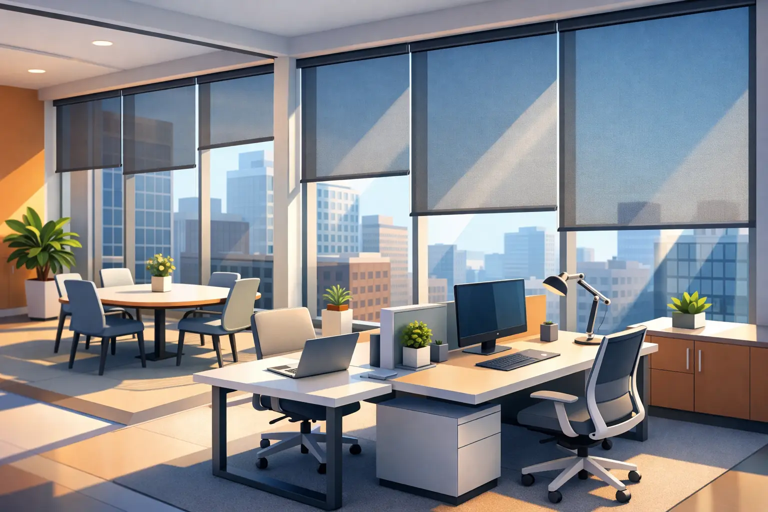Commercial Solar Shades for Offices That Work