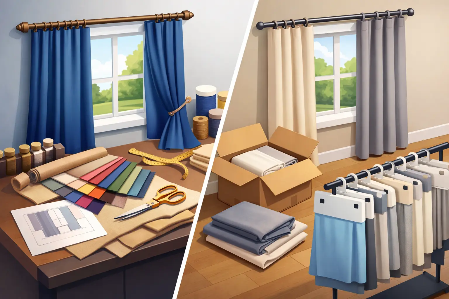 Custom Drapes vs Ready Made for Your Home