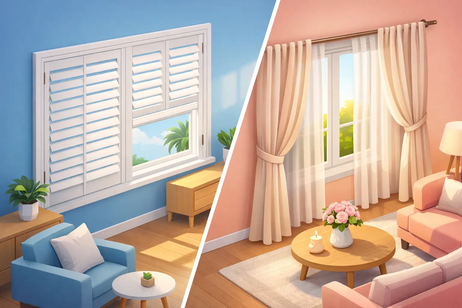 Shutters vs Curtains for a More Beautiful Home